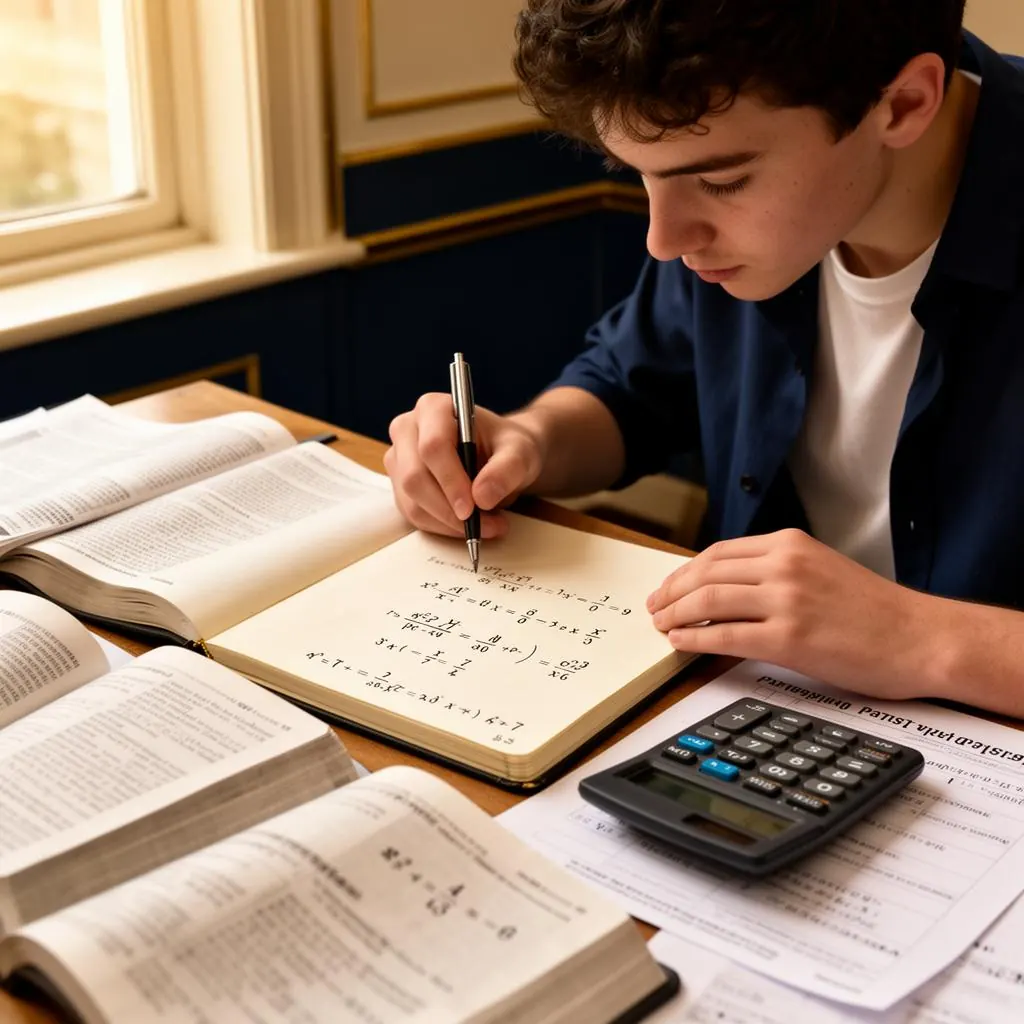 Student studying